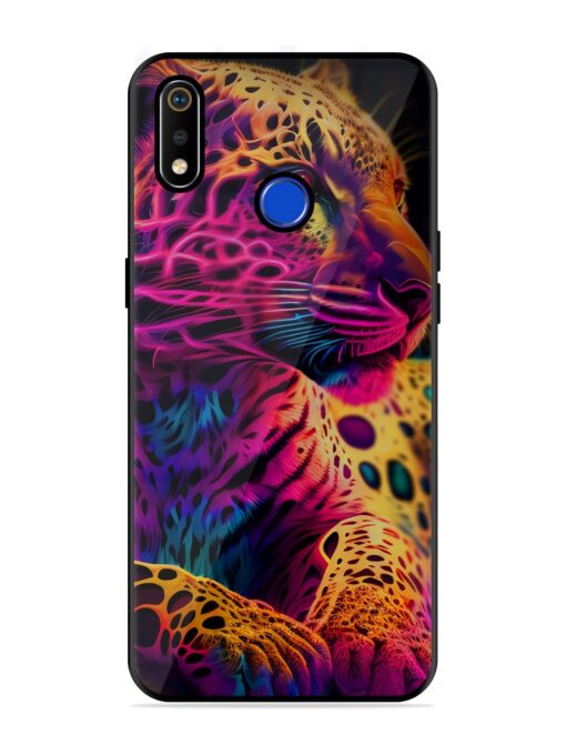 Leopard Art Glossy Metal Phone Cover for Realme 3I Zapvi