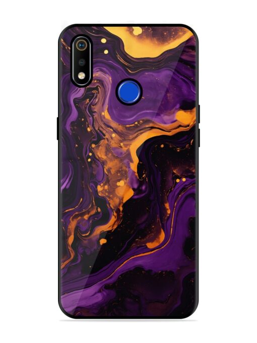 Painting Of A Purple Glossy Metal Phone Cover for Realme 3I Zapvi