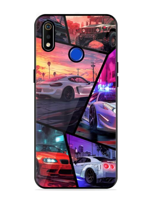 Ride In Pixels Glossy Metal Phone Cover for Realme 3I Zapvi