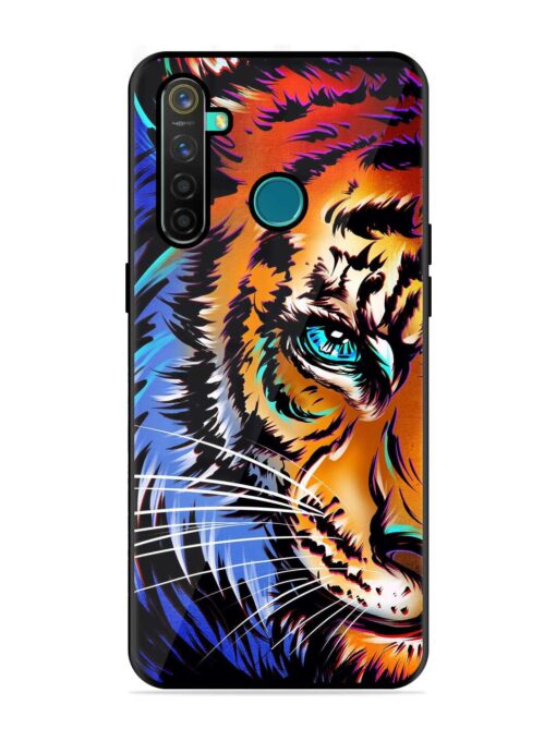 Colorful Lion Art Glossy Metal Phone Cover for Realme 5 Pro Zapvi