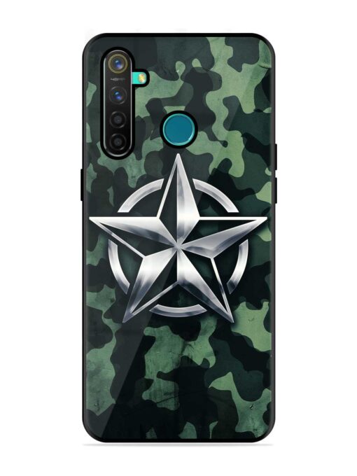 Indian Army Star Design Glossy Metal Phone Cover for Realme 5 Pro Zapvi