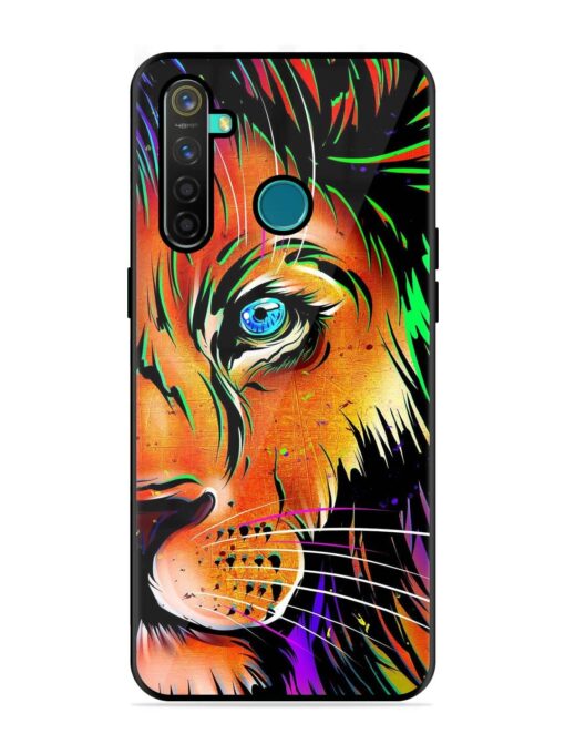 Colorful Lion Design Glossy Metal TPU Phone Cover for Realme 5 Pro Zapvi