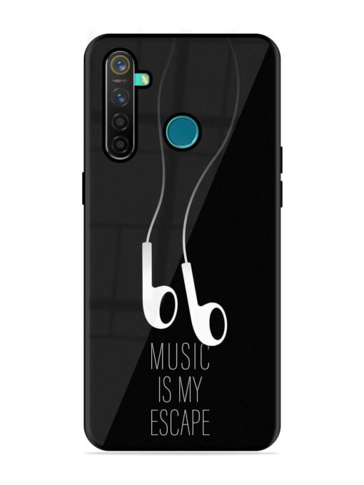 Music Is My Escape Glossy Metal Phone Cover for Realme 5 Pro Zapvi