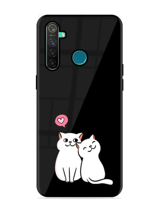 Cat Love Glossy Metal Phone Cover for Realme 5 Pro Zapvi