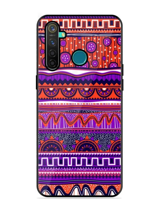 Ethnic Seamless Pattern Glossy Metal TPU Phone Cover for Realme 5 Pro Zapvi