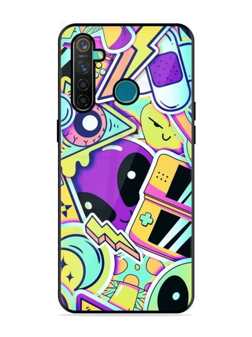 Scratch Art Glossy Metal Phone Cover for Realme 5 Pro Zapvi