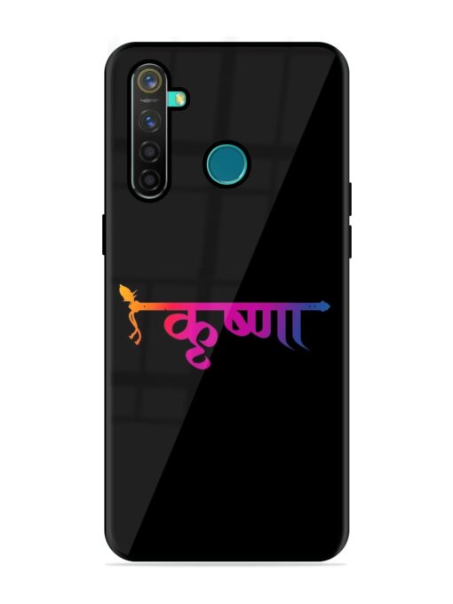 Krishna Typo Glossy Metal Phone Cover for Realme 5 Pro Zapvi