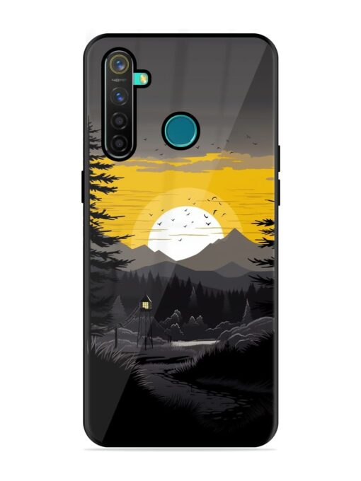 Sunset Vector Glossy Metal Phone Cover for Realme 5 Pro Zapvi