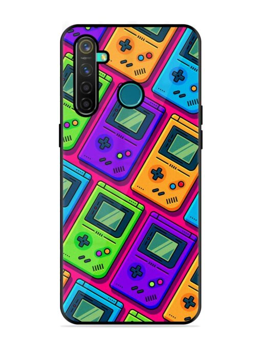 Game Seamless Pattern Glossy Metal Phone Cover for Realme 5 Pro Zapvi