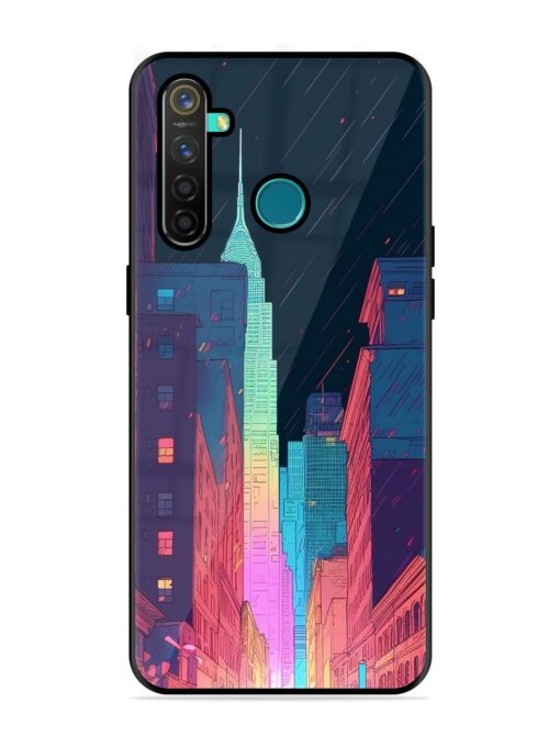 Minimal City Art Glossy Metal Phone Cover for Realme 5 Pro Zapvi