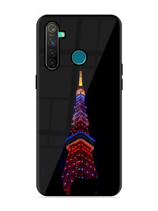 Eiffel Tower Night View Glossy Metal Phone Cover for Realme 5 Pro Zapvi