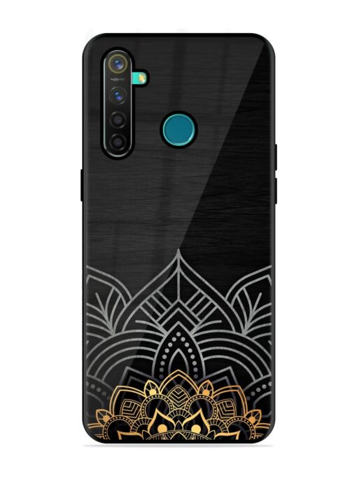 Decorative Golden Pattern Glossy Metal Phone Cover for Realme 5 Pro Zapvi