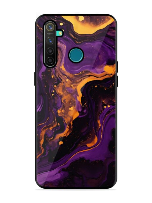 Painting Of A Purple Glossy Metal Phone Cover for Realme 5 Pro Zapvi