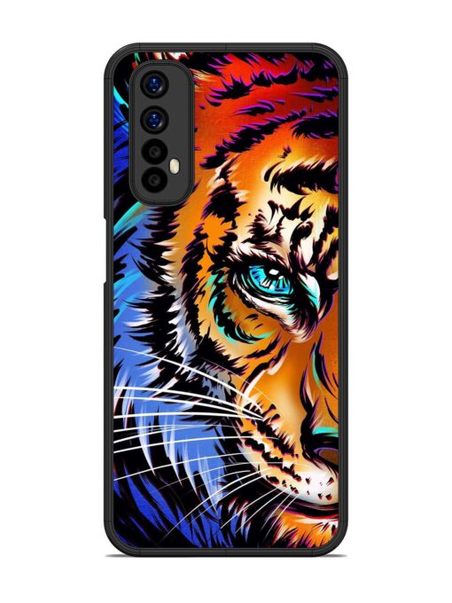 Colorful Lion Art Glossy Metal Phone Cover for Realme 7 Zapvi