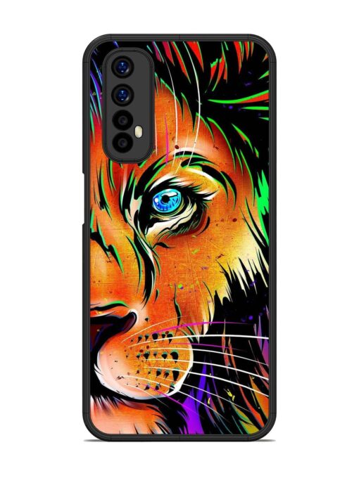 Colorful Lion Design Glossy Metal TPU Phone Cover for Realme 7 Zapvi