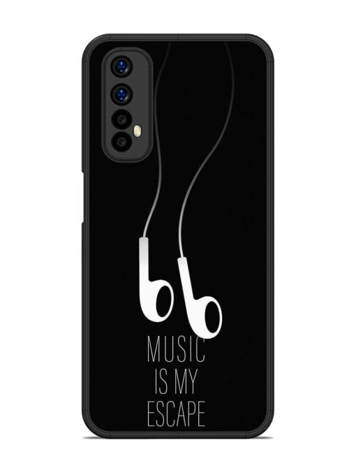 Music Is My Escape Glossy Metal Phone Cover for Realme 7 Zapvi