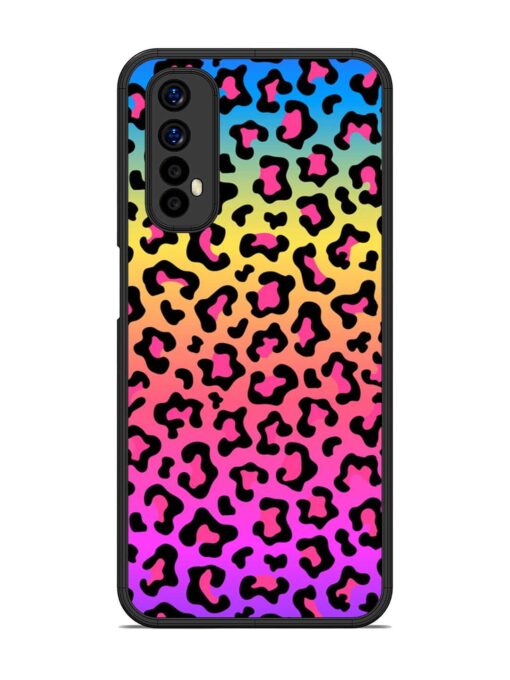 Neon Rainbow Colored Glossy Metal Phone Cover for Realme 7 Zapvi