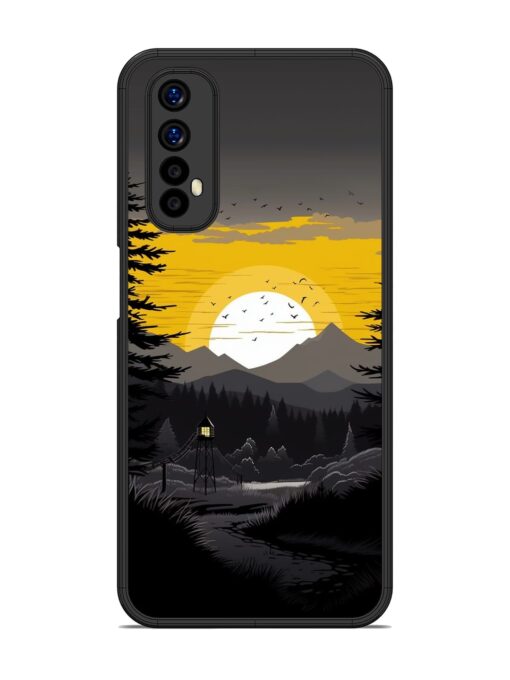 Sunset Vector Glossy Metal Phone Cover for Realme 7 Zapvi