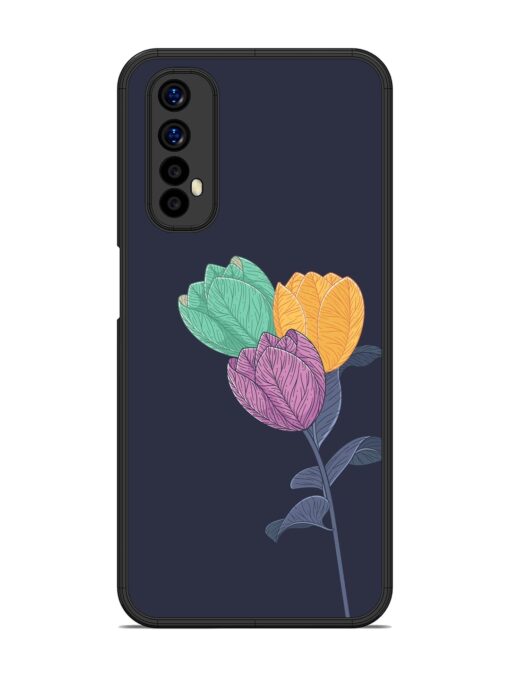 Flower Vector Glossy Metal Phone Cover for Realme 7 Zapvi