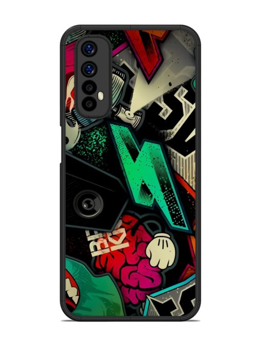 Graffiti Art Glossy Metal Phone Cover for Realme 7 Zapvi