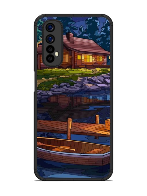 Village Night Scene Glossy Metal Phone Cover for Realme 7 Zapvi