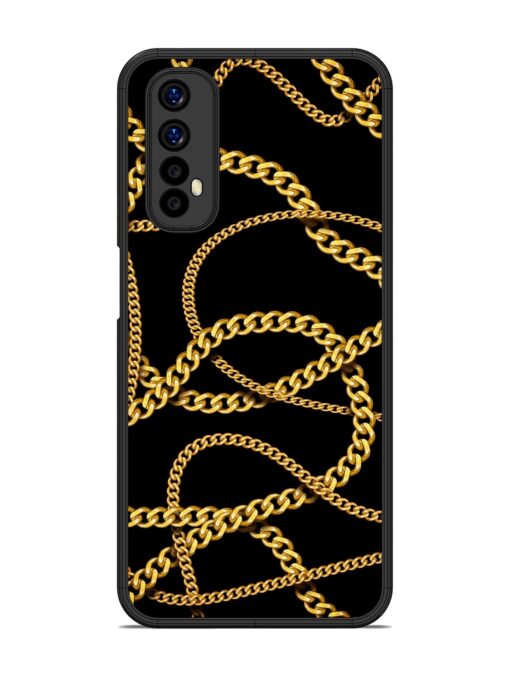 Decorative Golde Chain Glossy Metal Phone Cover for Realme 7 Zapvi