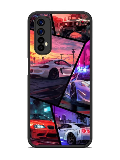 Ride In Pixels Glossy Metal Phone Cover for Realme 7 Zapvi