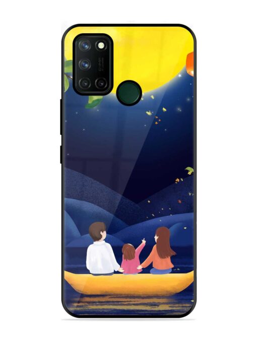 Happy Family And Beautiful View Glossy Metal Phone Cover for Realme 7I Zapvi