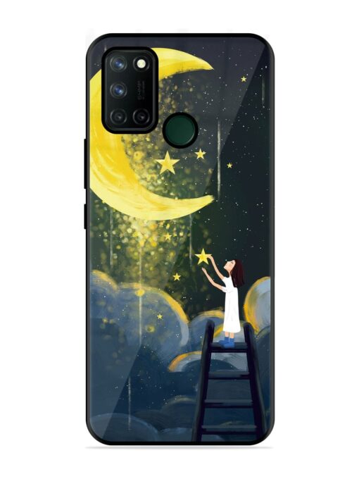 Moonlight Healing Night Illustration Glossy Metal TPU Phone Cover for Realme 7I Zapvi