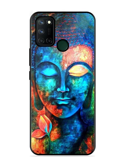 Buddha Painting Glossy Metal Phone Cover for Realme 7I Zapvi