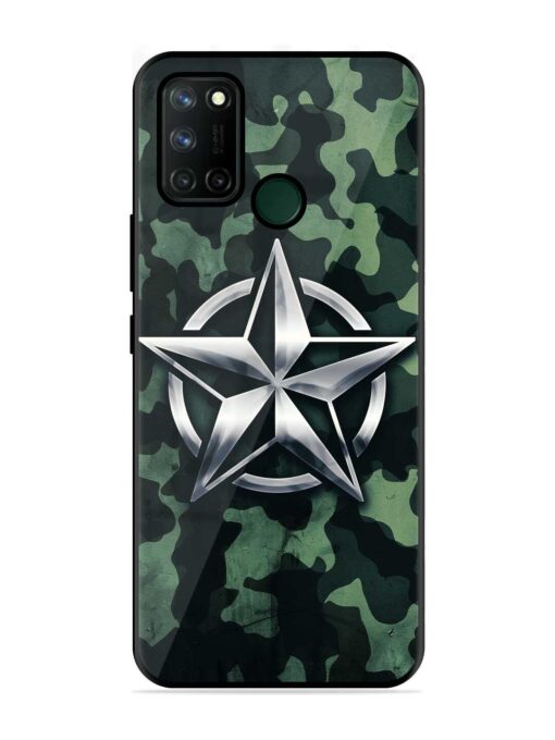 Indian Army Star Design Glossy Metal Phone Cover for Realme 7I Zapvi