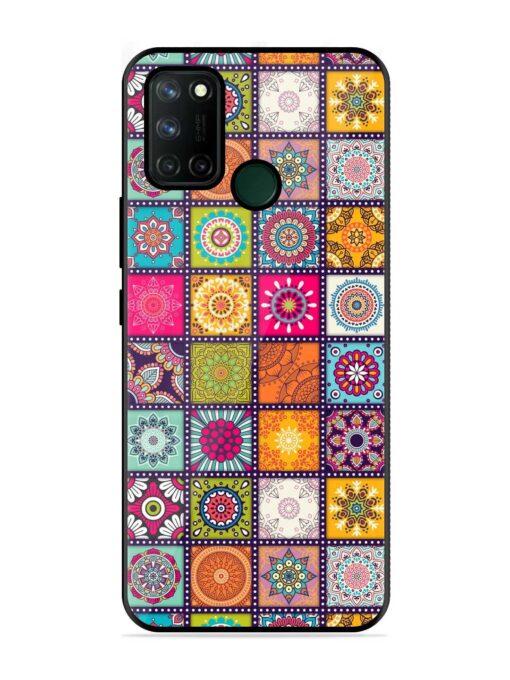 Seamless Pattern Vintage Glossy Metal Phone Cover for Realme 7I Zapvi