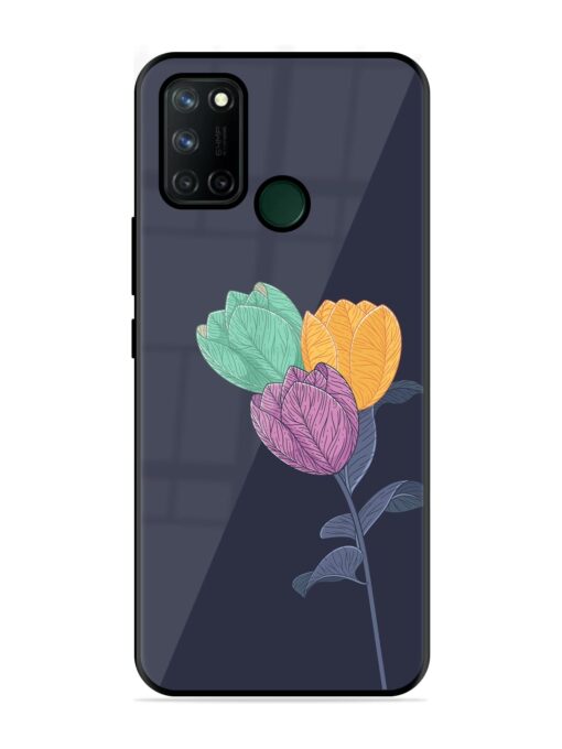 Flower Vector Glossy Metal Phone Cover for Realme 7I Zapvi