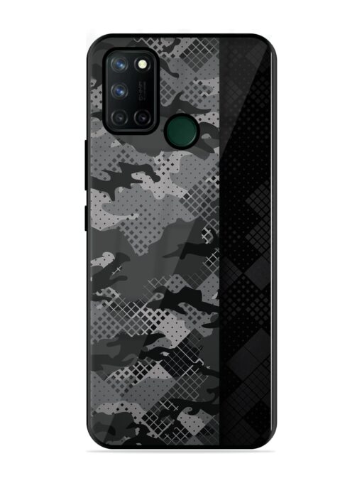 Dark Camouflage Glossy Metal Phone Cover for Realme 7I Zapvi