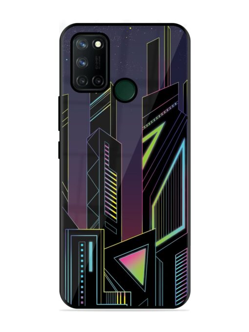 Neon Dreamscape Glossy Metal Phone Cover for Realme 7I Zapvi