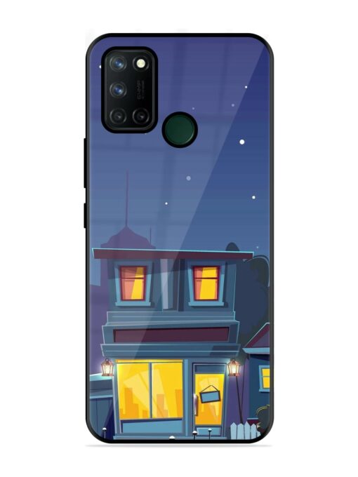 Vector Night House Glossy Metal Phone Cover for Realme 7I Zapvi