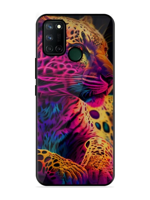 Leopard Art Glossy Metal Phone Cover for Realme 7I Zapvi