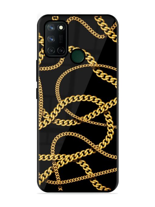 Decorative Golde Chain Glossy Metal Phone Cover for Realme 7I Zapvi