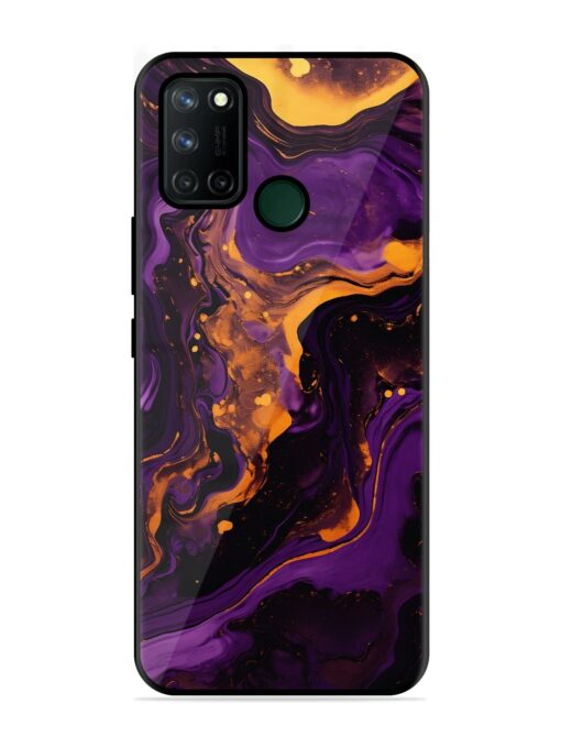 Painting Of A Purple Glossy Metal Phone Cover for Realme 7I Zapvi