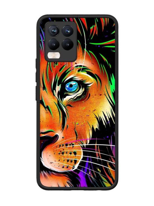 Colorful Lion Design Glossy Metal TPU Phone Cover for Realme 8 Pro Zapvi