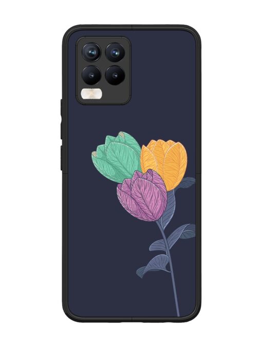 Flower Vector Glossy Metal Phone Cover for Realme 8 Pro Zapvi