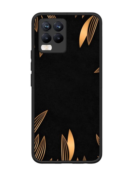 Golden Leaf Pattern Glossy Metal Phone Cover for Realme 8 Pro Zapvi