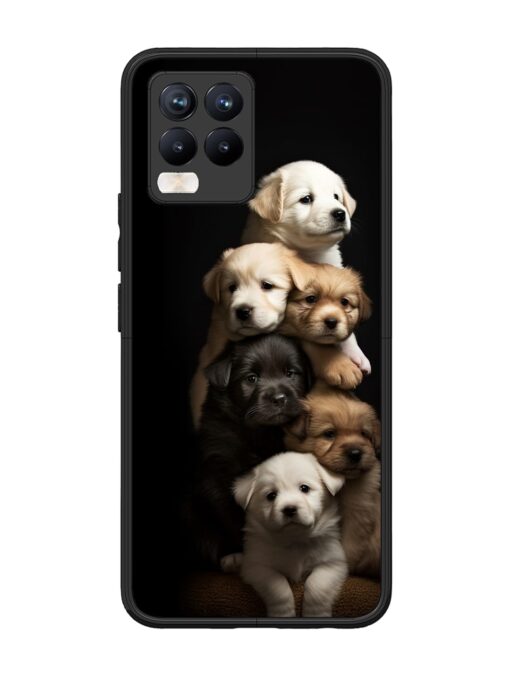 Cute Baby Dogs Glossy Metal Phone Cover for Realme 8 Pro Zapvi