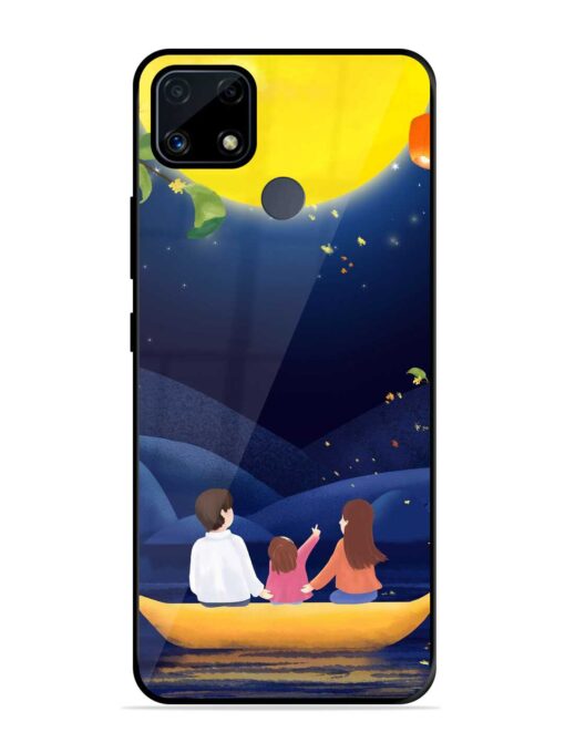 Happy Family And Beautiful View Glossy Metal Phone Cover for Realme C25S Zapvi