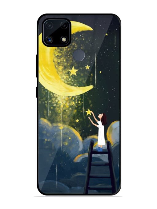 Moonlight Healing Night Illustration Glossy Metal TPU Phone Cover for Realme C25S Zapvi