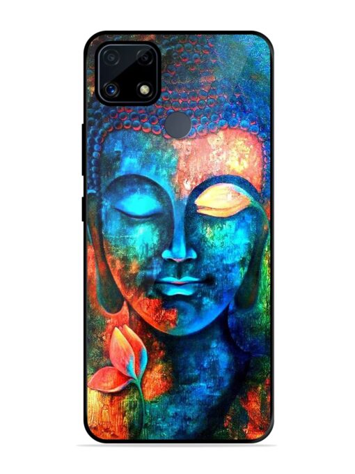 Buddha Painting Glossy Metal Phone Cover for Realme C25S Zapvi