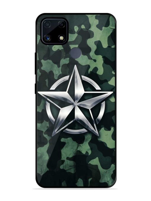 Indian Army Star Design Glossy Metal Phone Cover for Realme C25S Zapvi