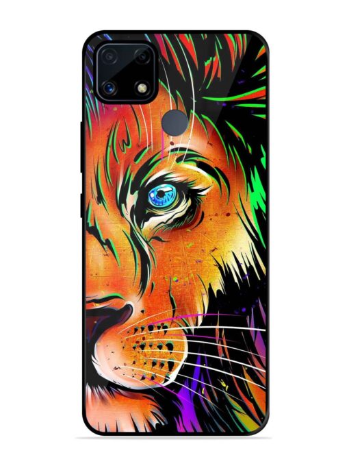 Colorful Lion Design Glossy Metal TPU Phone Cover for Realme C25S Zapvi