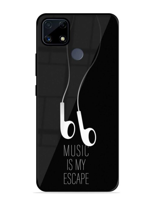 Music Is My Escape Glossy Metal Phone Cover for Realme C25S Zapvi