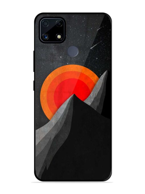 Black Mountain Glossy Metal Phone Cover for Realme C25S Zapvi